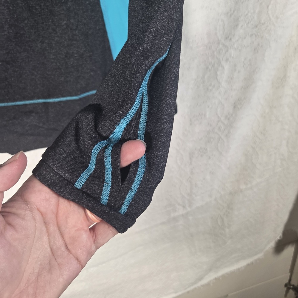 Lululemon Long Sleeve Athletic Top Womens S Gray Blue Thumbholes Running Workout - Picture 4 of 8